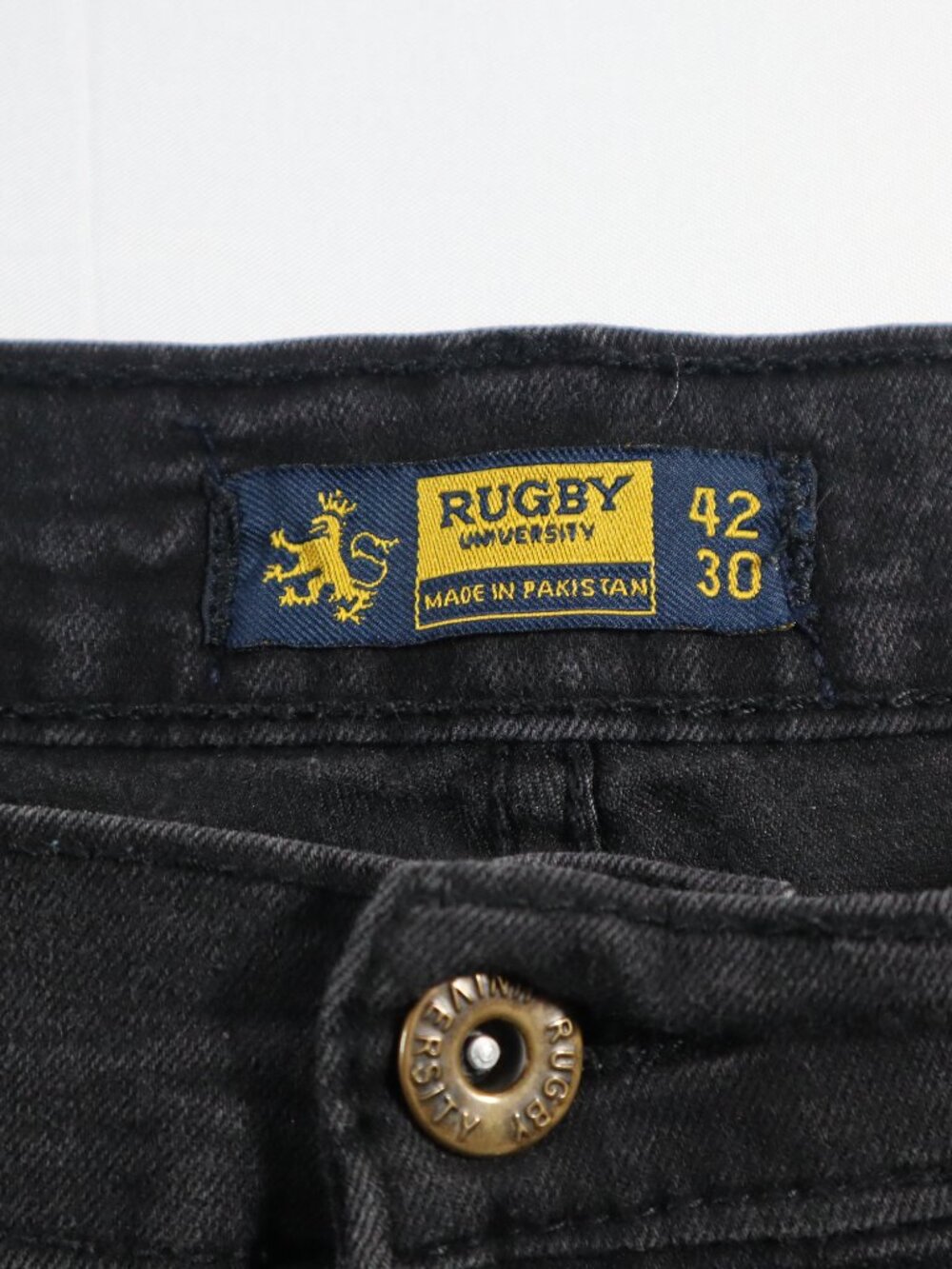 Rugby University Jeans Men 42 x 30 Straight Stretch Blue Denim Dark Wash - Picture 4 of 9